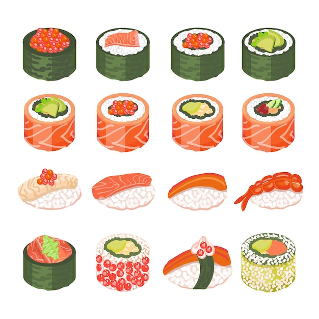 Sushi roll icon cartoon vector Soy sauce