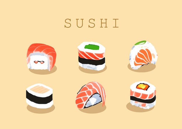 Sushi roll with salmon