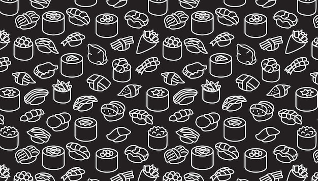 Sushi set seamless pattern