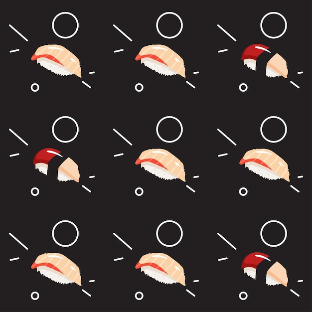 Sushi Traditional Food Pattern Design