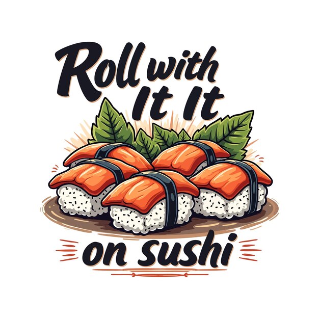 Vector sushi vector illustration for t shirt design