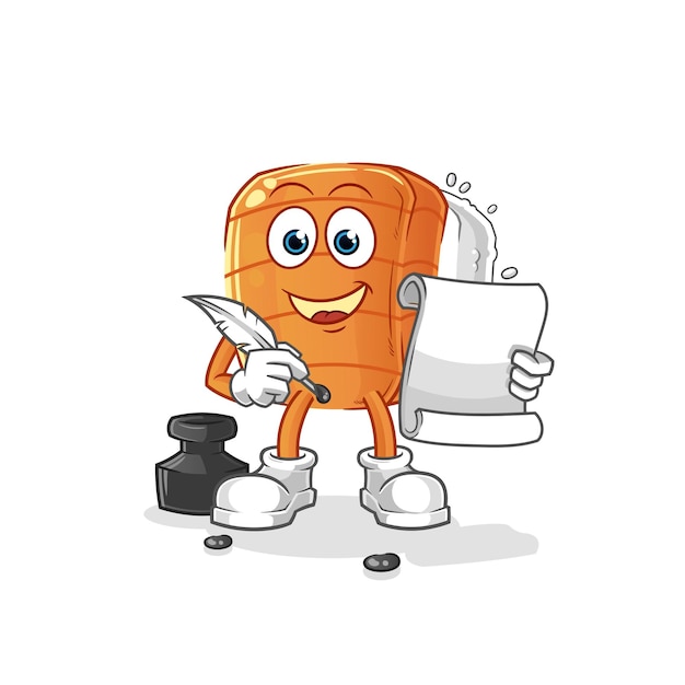 Sushi writer vector cartoon character