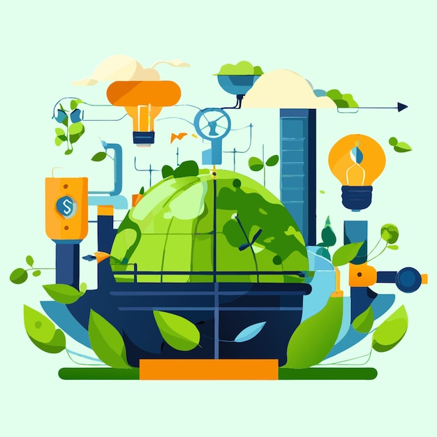 sustainable develoment vector illustration flat 2