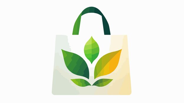 Vector sustainable living shopping bag icon in isolated flat vector