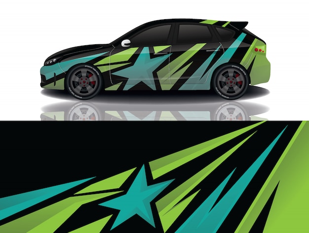 suv car decal wrap illustration