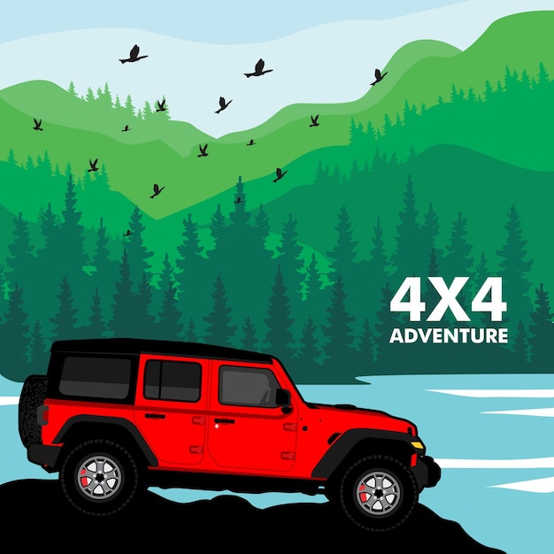 suv jeep 4x4 traveling poster adventure offroad