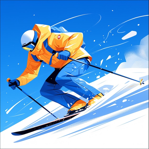 A Svalbardian man is skiing