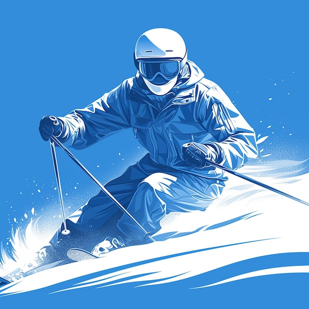 A Svalbardian man is skiing