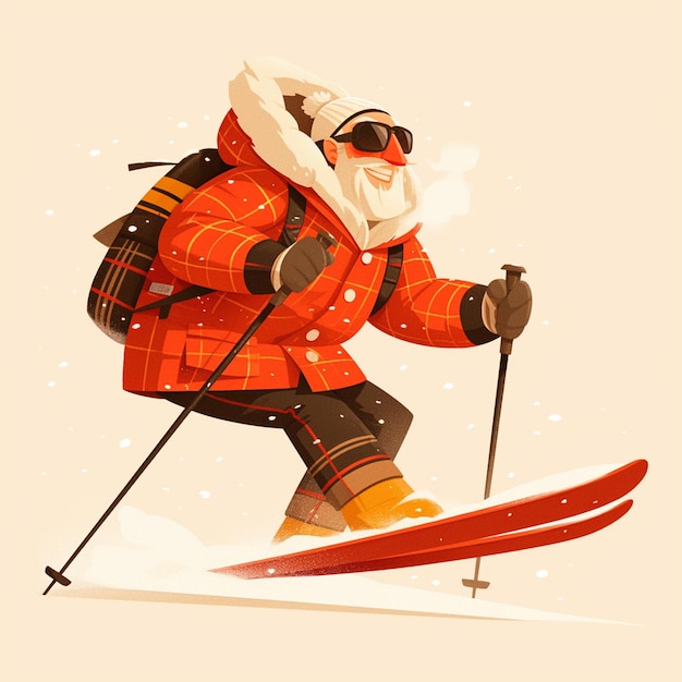 A Svalbardian man is skiing