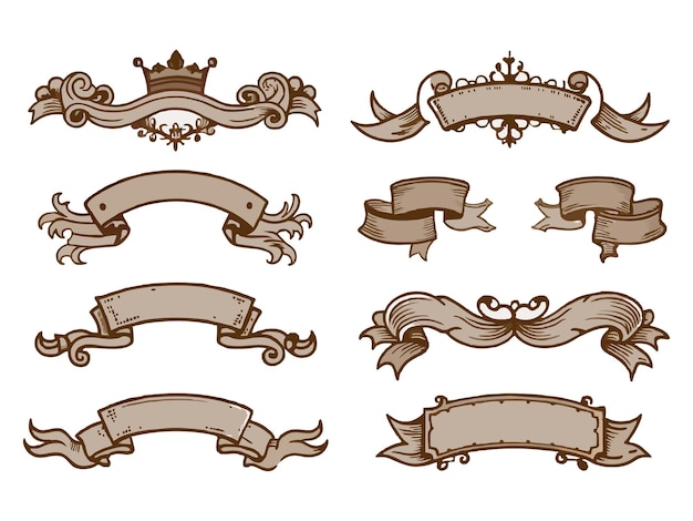 SVG Vintage Banner Ribbon Clipart Vector