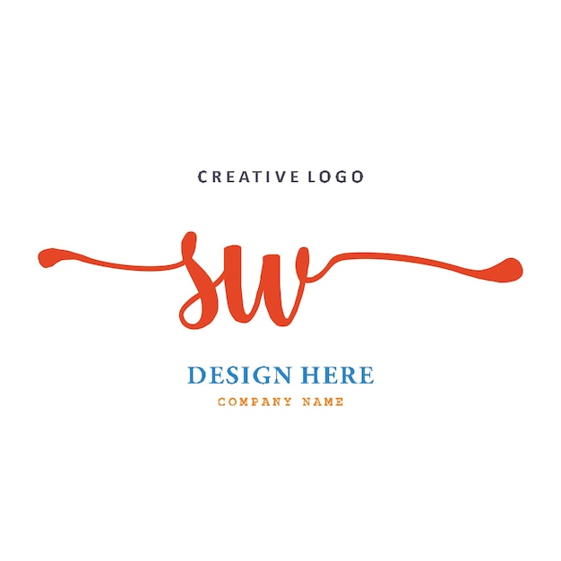 SW lettering logo is simple easy to understand and authoritative