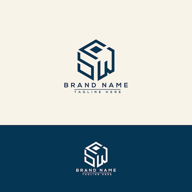 SW logo Design Template Vector Graphic Branding Element.