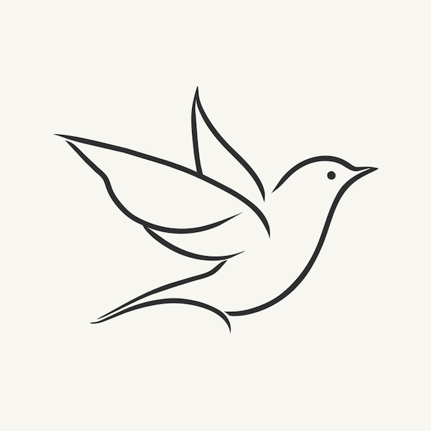 swallow bird logo vector illustration line art