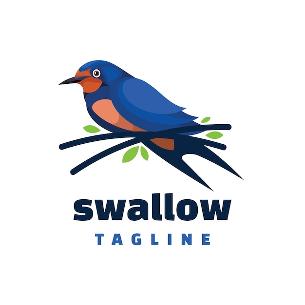 swallow bird mascot logo