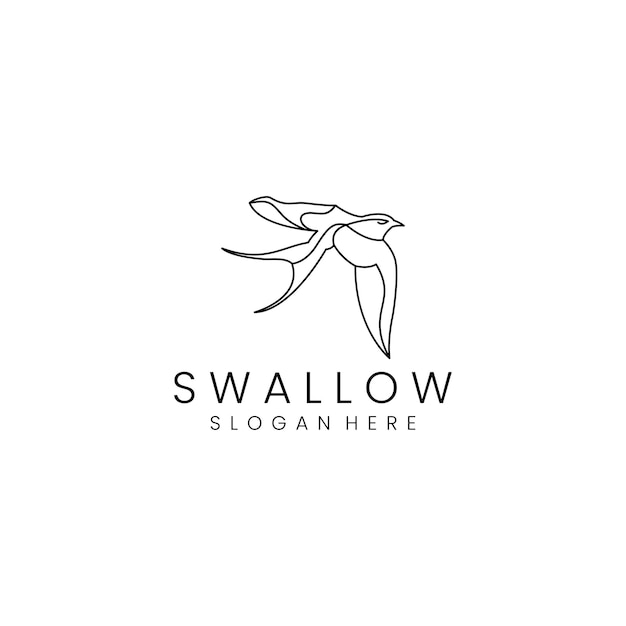 Swallow logo design icon vector