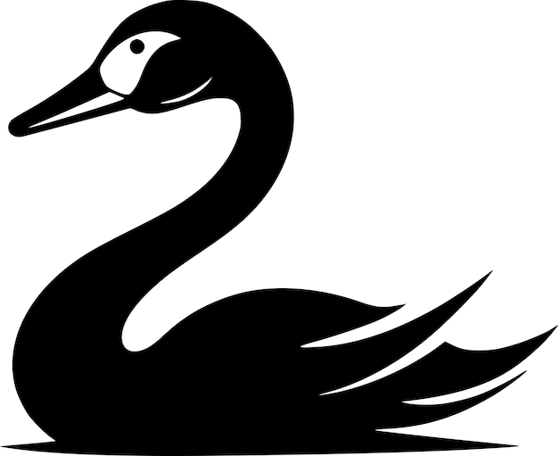 Swan Black and White Isolated Icon Vector illustration