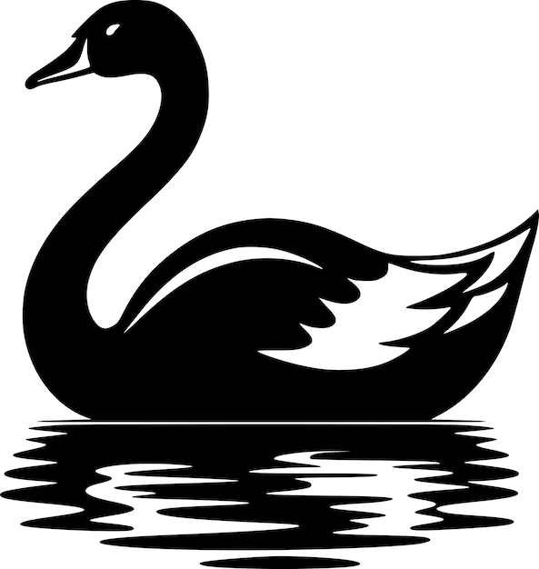 Swan Black and White Vector illustration