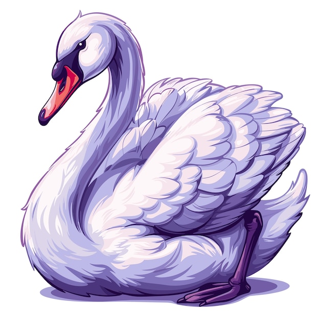 Swan Cartoon Icon Isolated Transparent Background Images