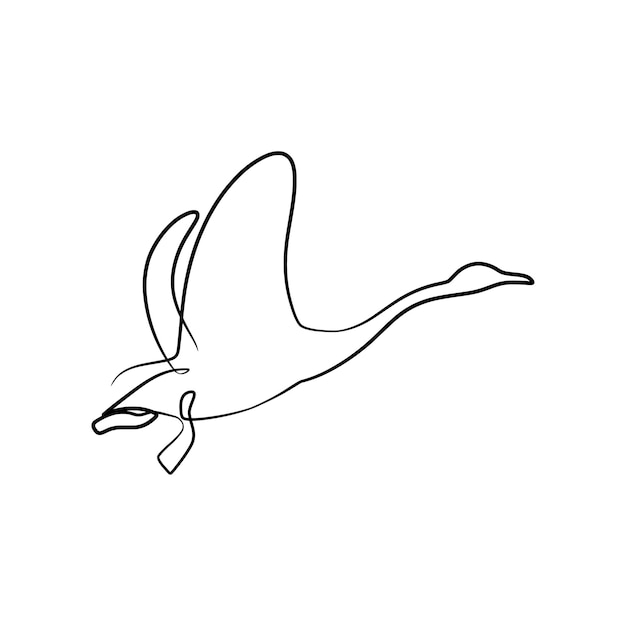 Swan continuous one line art drawing