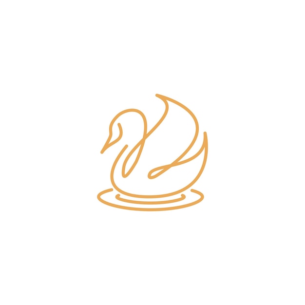 Swan duck one line. Vector logo icon template