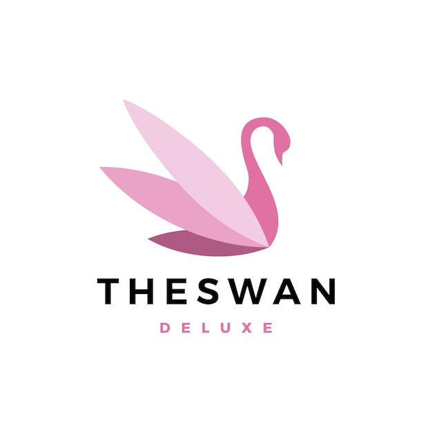 Swan flower feminine logo template vector icon