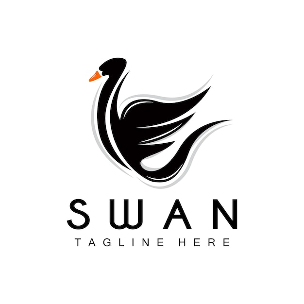 Swan Logo Bird Animal Design Duck Logo Product Brand Label Vector