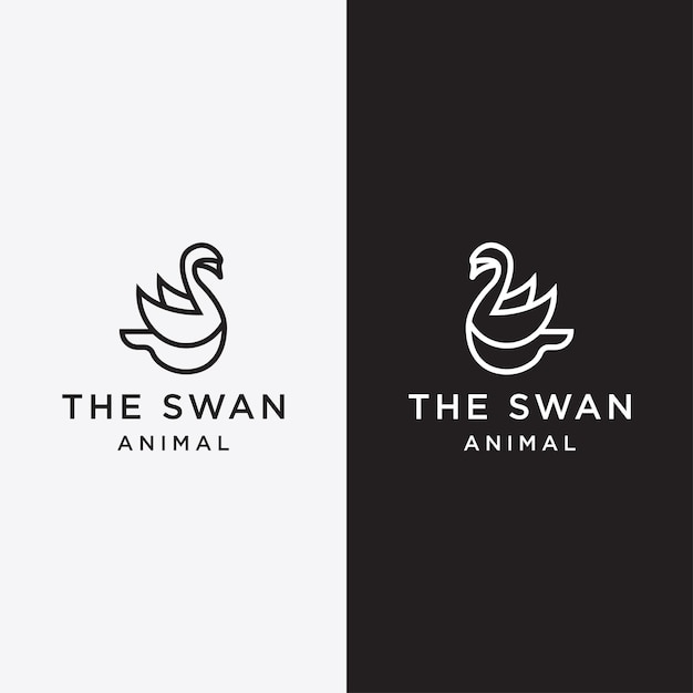 Swan logo icon design template vector illustration