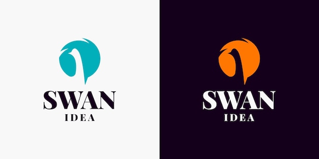 Swan logo illustration template design