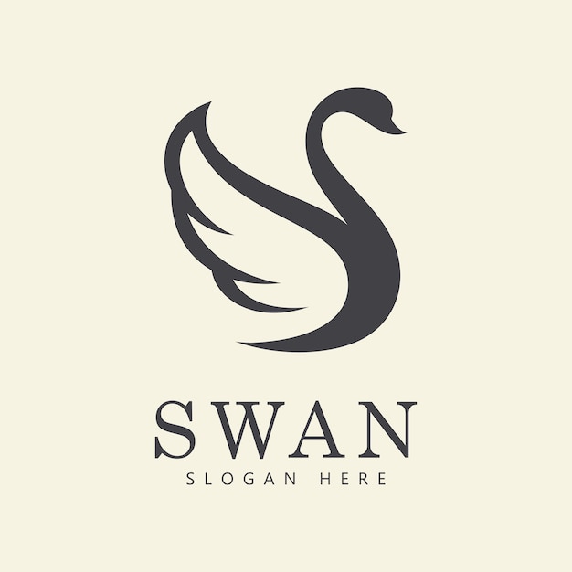 Swan logo vector Abstract minimalist logo icon swan