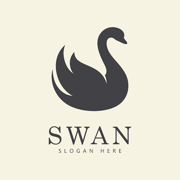 Swan logo vector Abstract minimalist logo icon swan