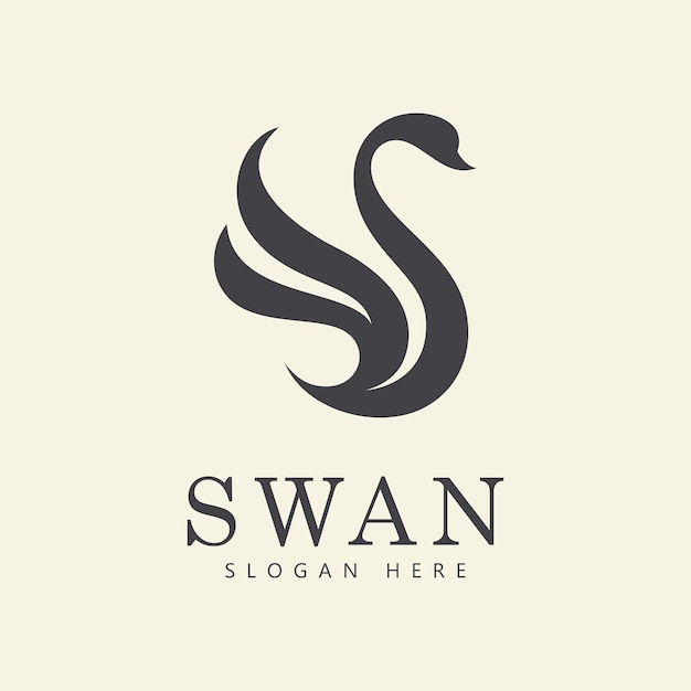 Swan logo vector Abstract minimalist logo icon swan