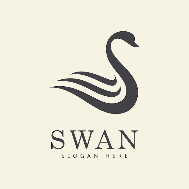 Swan logo vector Abstract minimalist logo icon swan