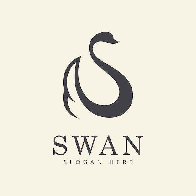 Swan logo vector Abstract minimalist logo icon swan