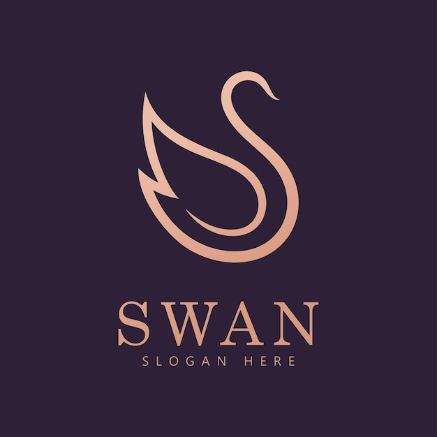 Swan logo vector Abstract minimalist logo icon swan