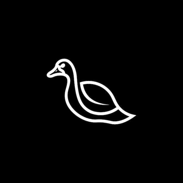 Swan logo vector icon line illustration