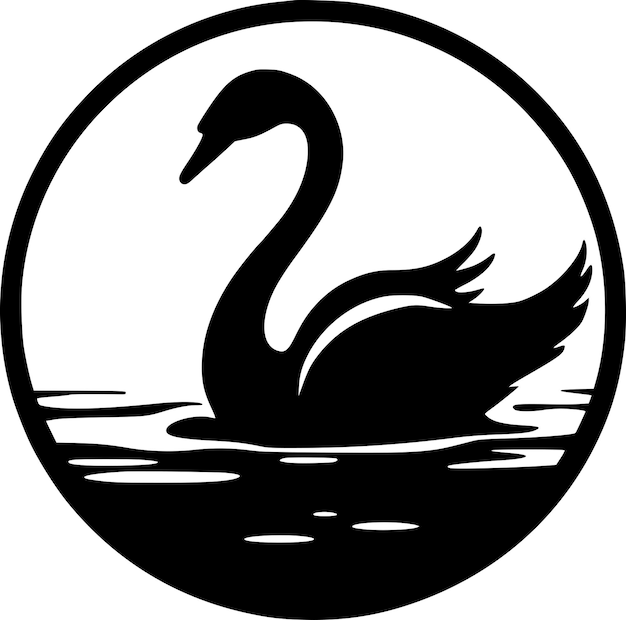 Swan Minimalist and Flat Logo Vector illustration