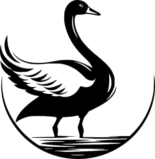 Swan Minimalist and Flat Logo Vector illustration