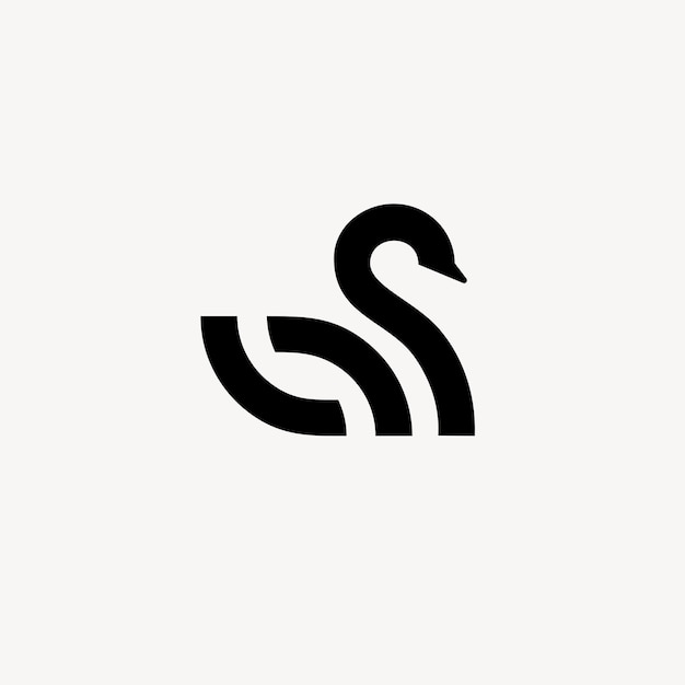 swan monoline minimalist logo design