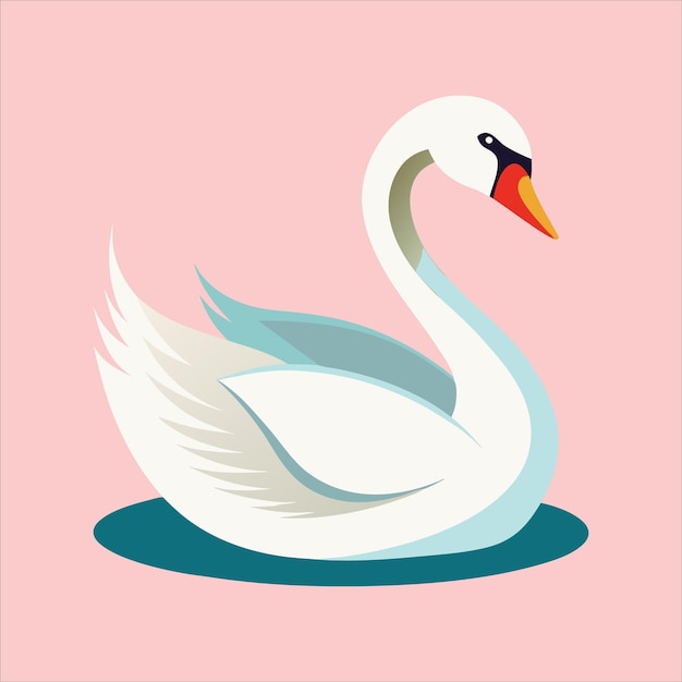 A Swan Vector Art Illustration