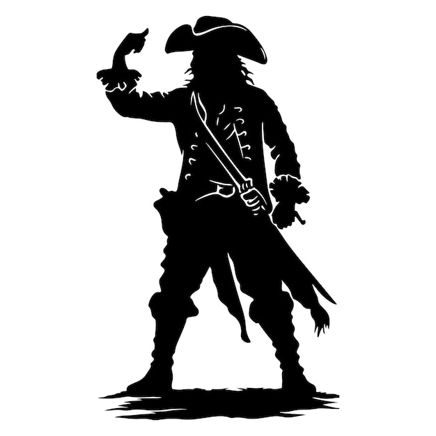 Swashbuckling Pirate Silhouette illustration