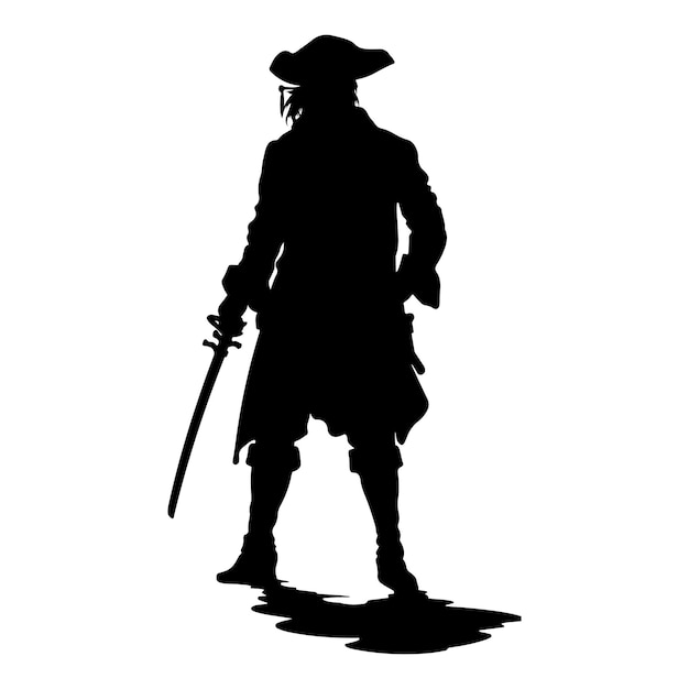 Swashbuckling Pirate Silhouette vector