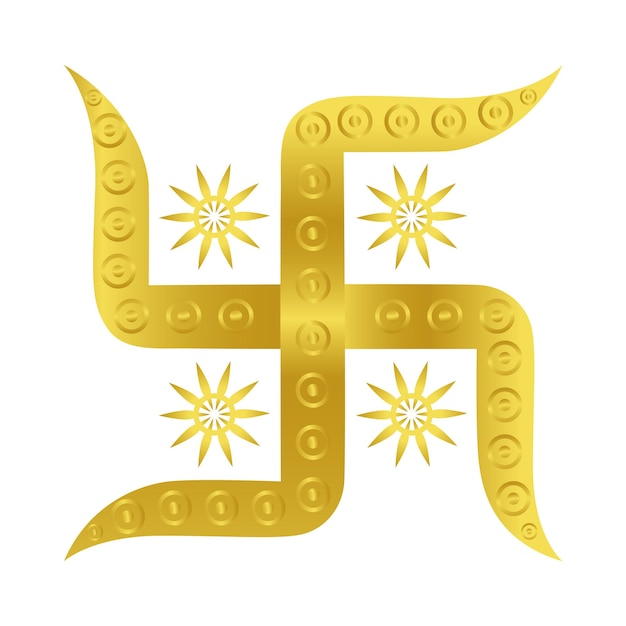 Vector swastika symbol in gold color