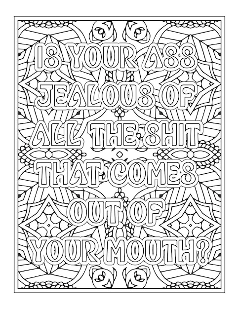 Swear Word Quotes Coloring Pages For Coloring Book