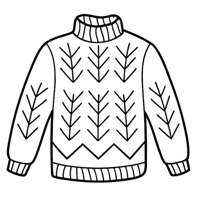 A sweater outline symbol in vector format ideal for winter fashion designs