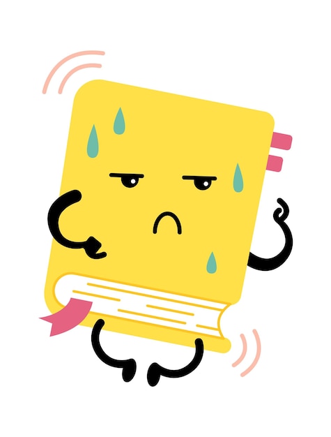 Sweating cartoon book Education icon Vector illustration