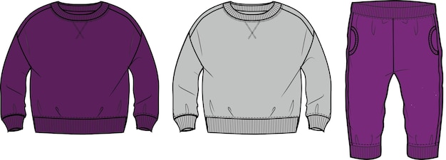 Sweatshirt and Sweatpants Vector Template illustration