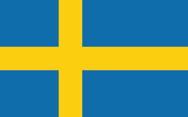 Vector sweden flag official colors and proportion digital vector illustration