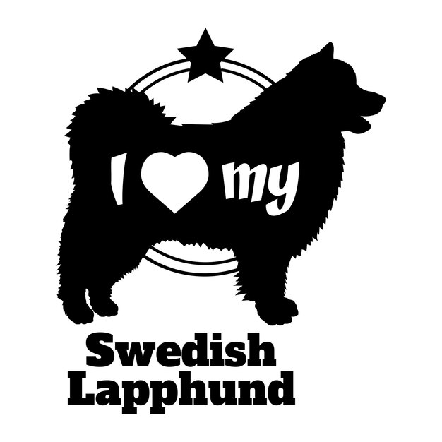 Vector swedish lapphund dog silhouette dog breeds animals pet breeds silhouette