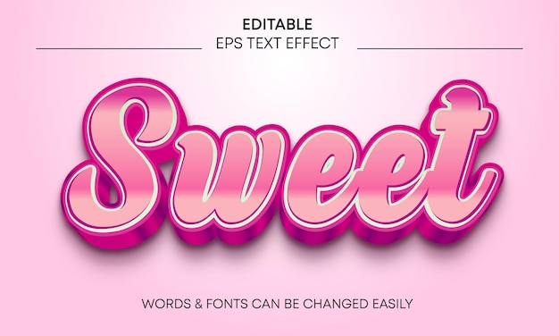 Sweet 3d editable text effect