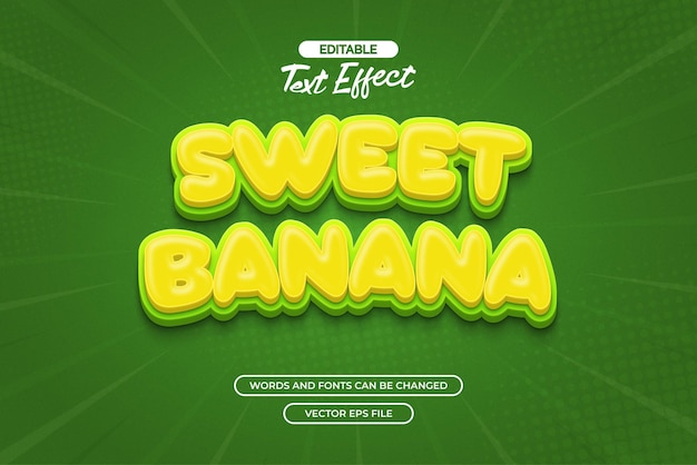 Vector sweet banana editable vector text effect